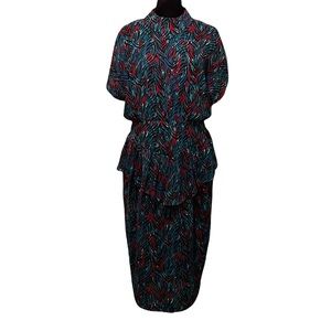 80s Vintage Abstract Secretary Dress